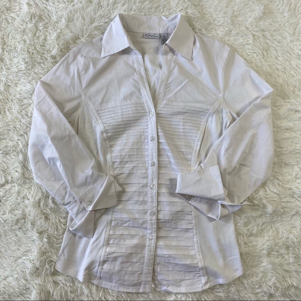 Kim Rogers Long Sleeve Button Down White Shirt